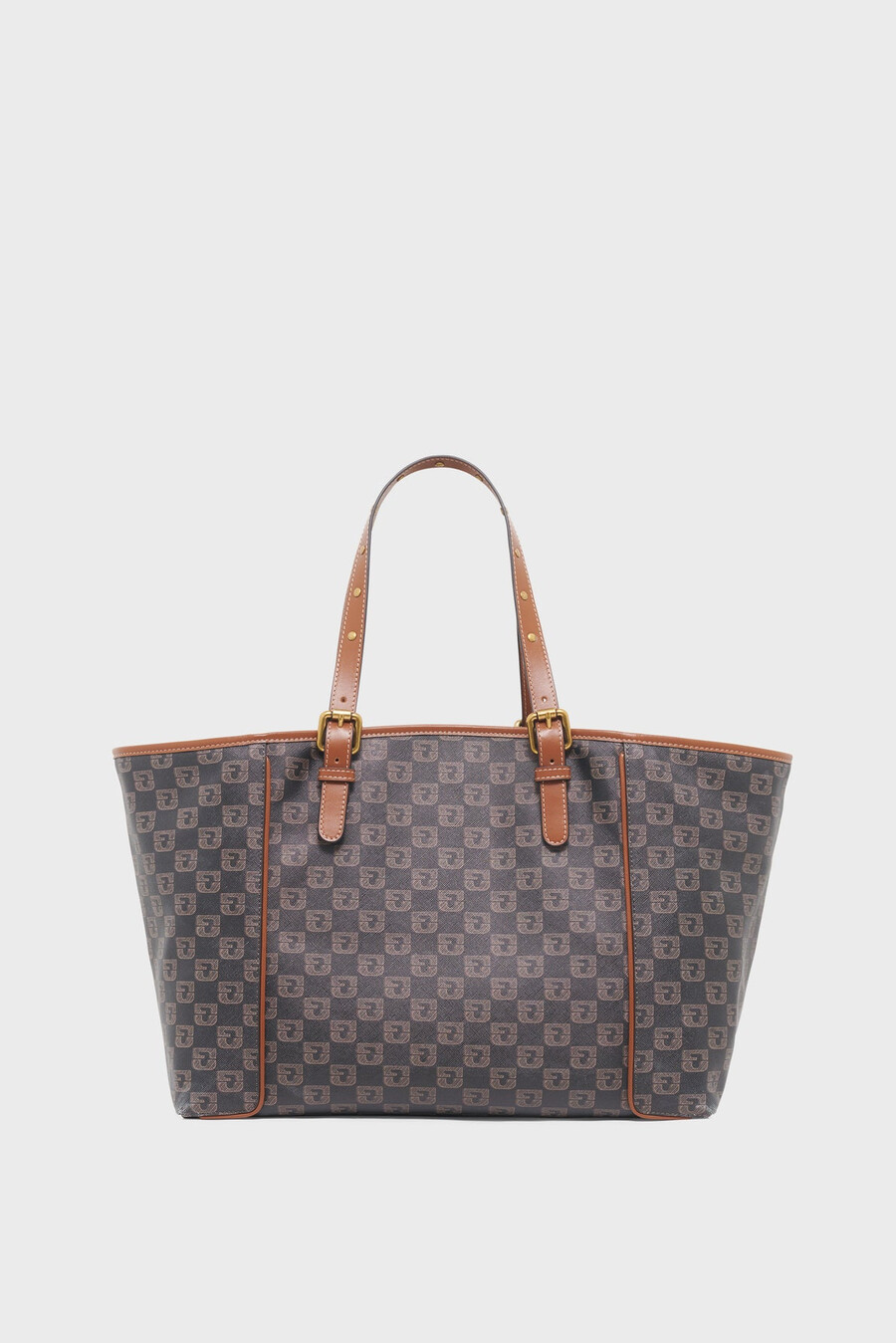 bolso tote de lona revestida con monograma y piel - simple bag