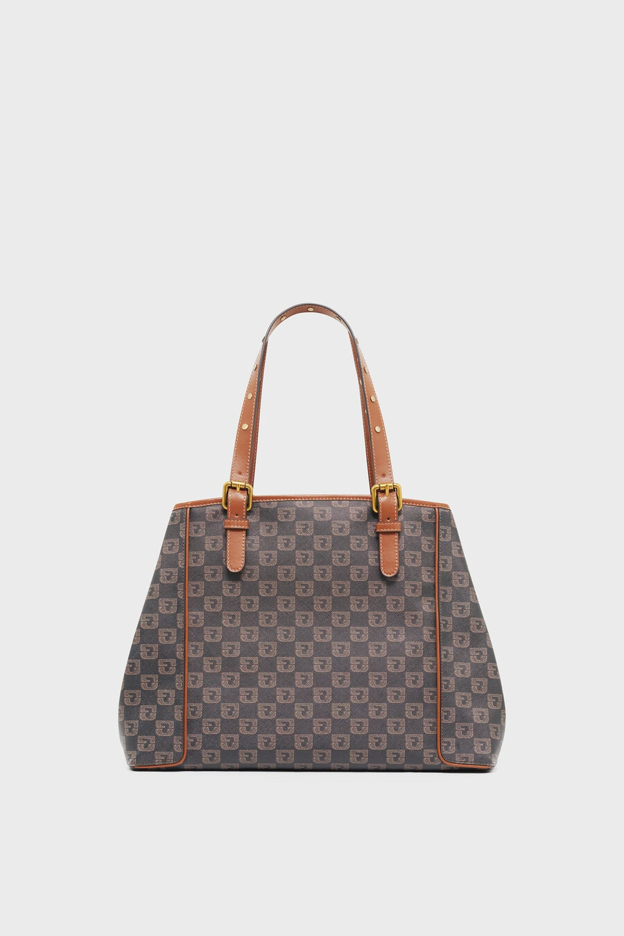 bolso tote de lona revestida con monograma y piel - simple bag