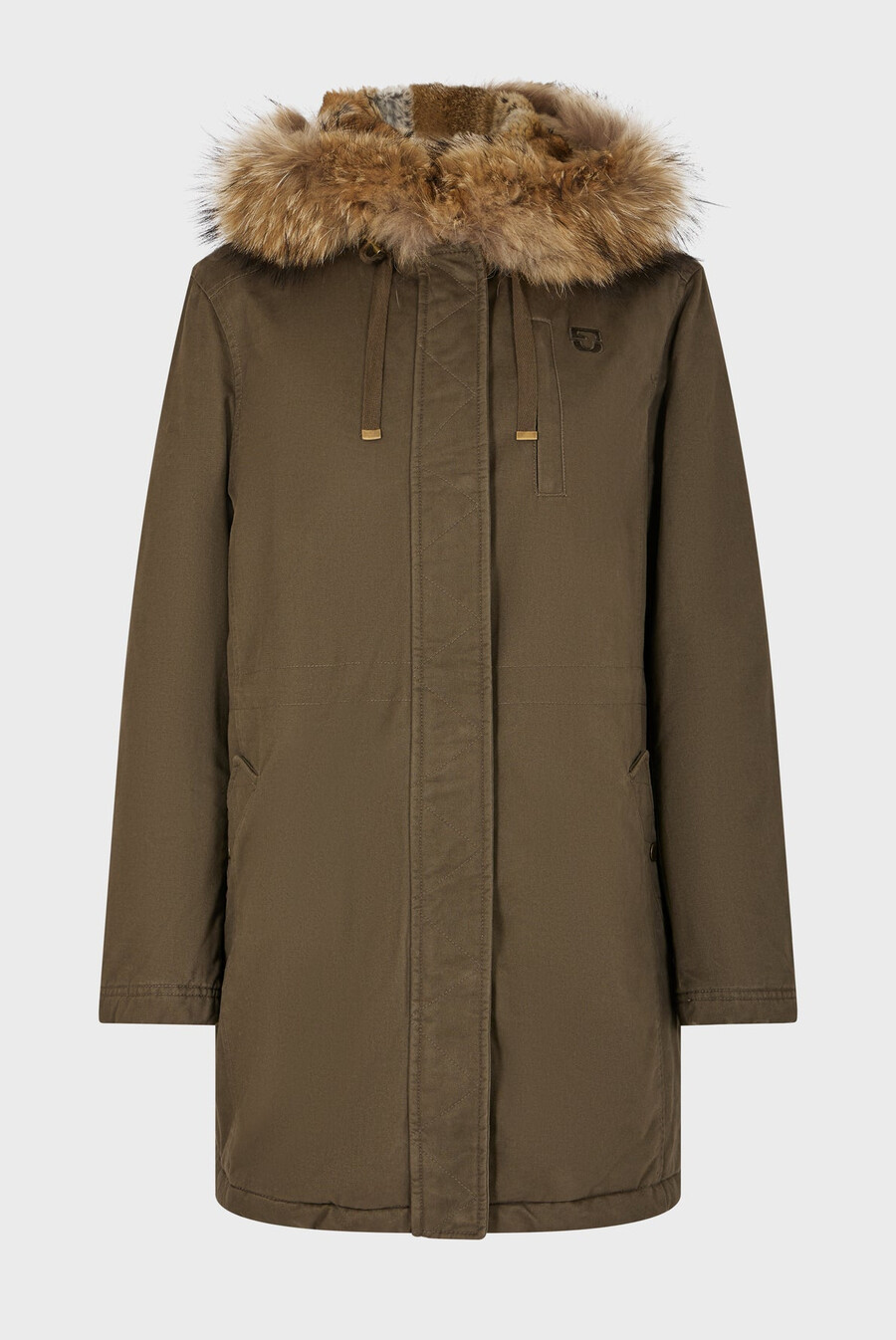 parka acolchada de largo medio con capucha - loucine