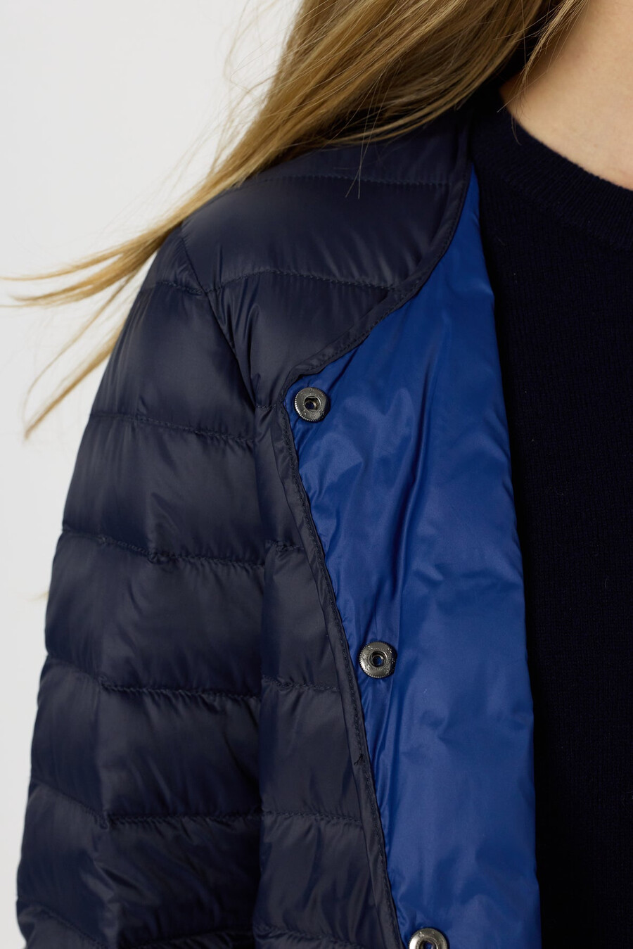 chaqueta corta reversible de plumas - solange