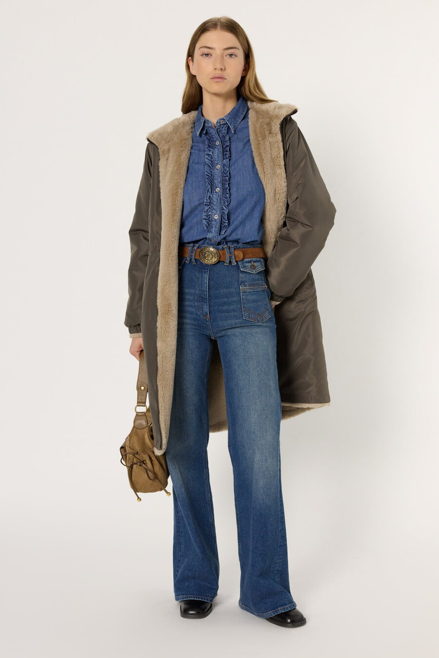 parka reversible de piel sintética - mayline