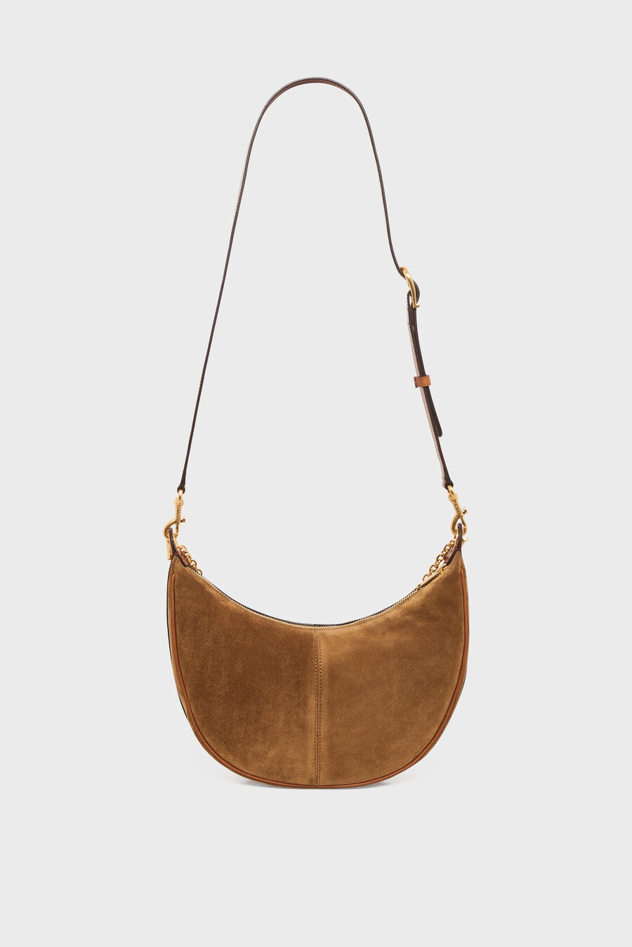 bolso de media luna en piel de ante - le suzanne