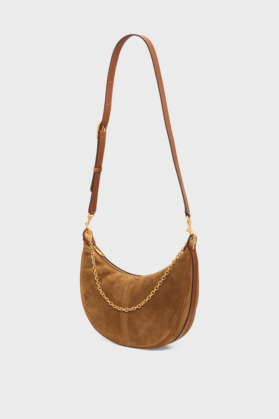 bolso de media luna en piel de ante - le suzanne