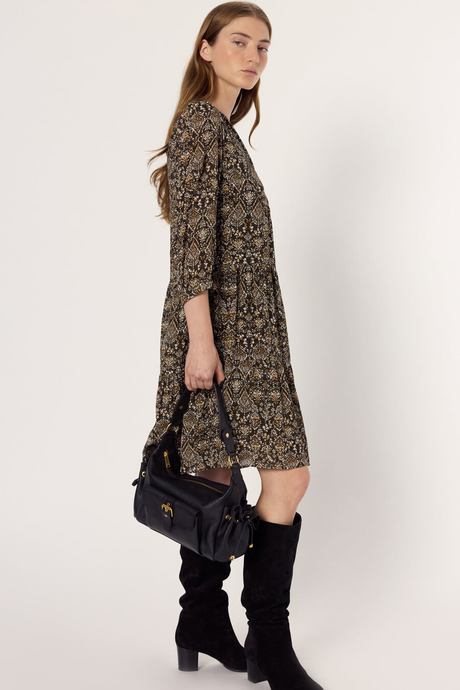 vestido corto con estampado étnico - lyne