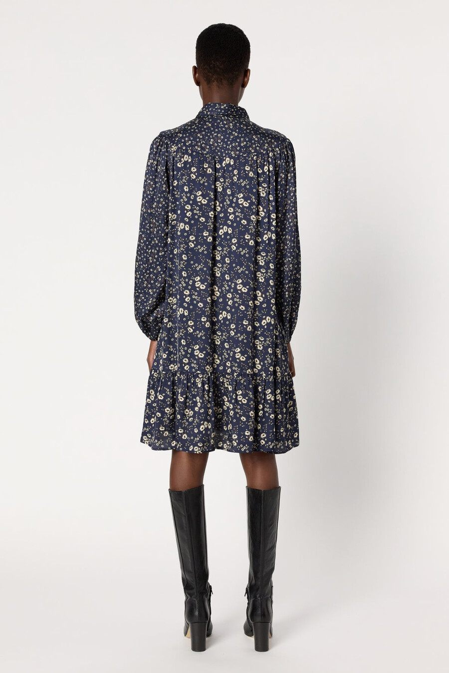 vestido estampado con cuello camisero - leana