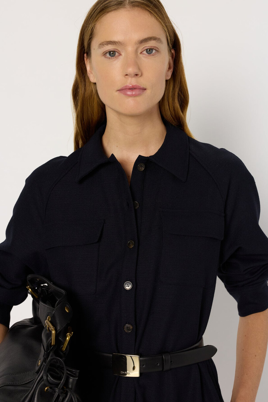 vestido corto con cuello camisero - lea