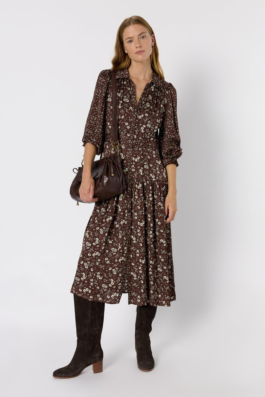 vestido camisero largo estampado - lolita