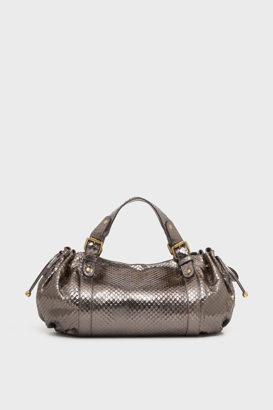 bolso de mano en piel metalizada efecto pitón - 24h
