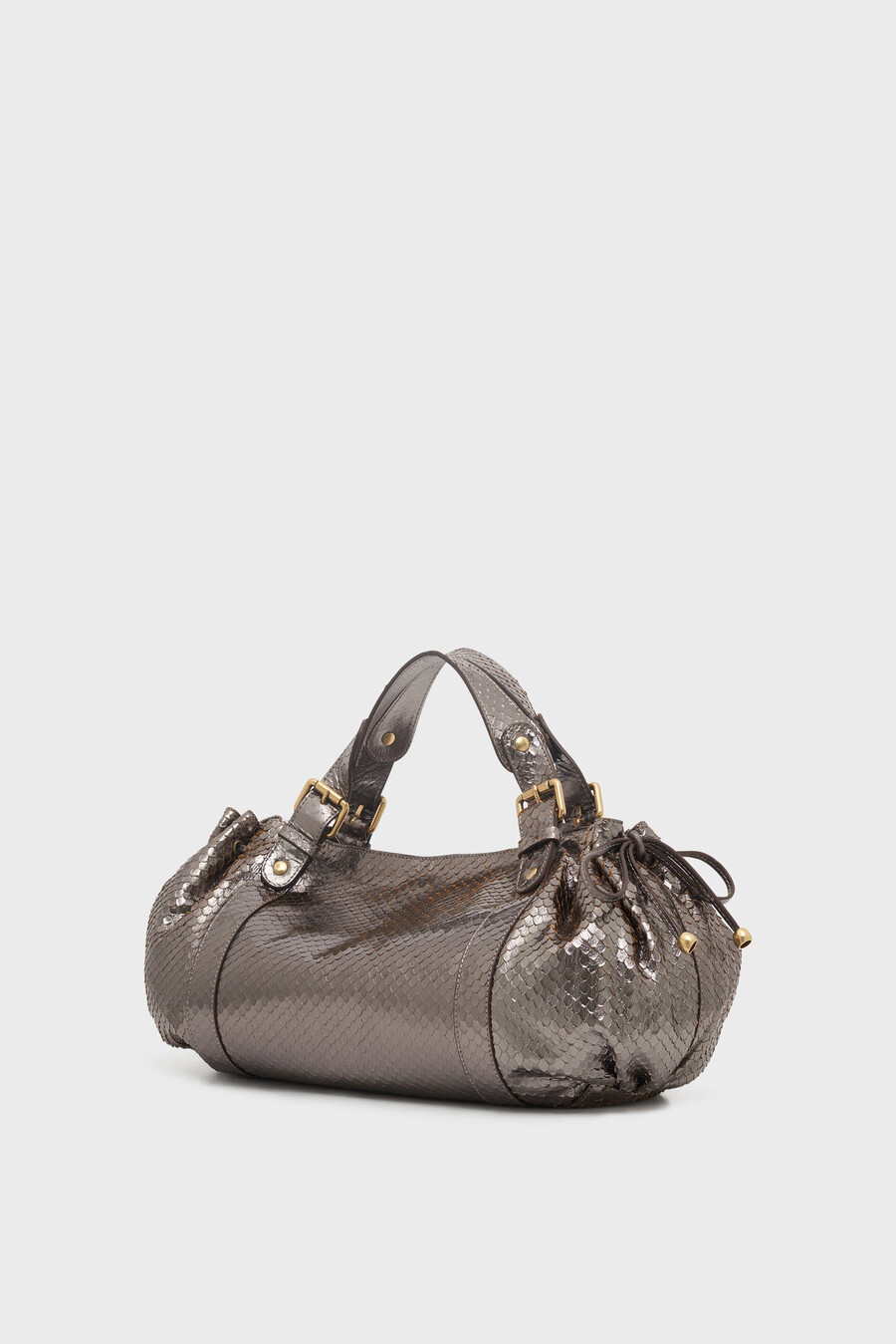 bolso de mano en piel metalizada efecto pitón - 24h