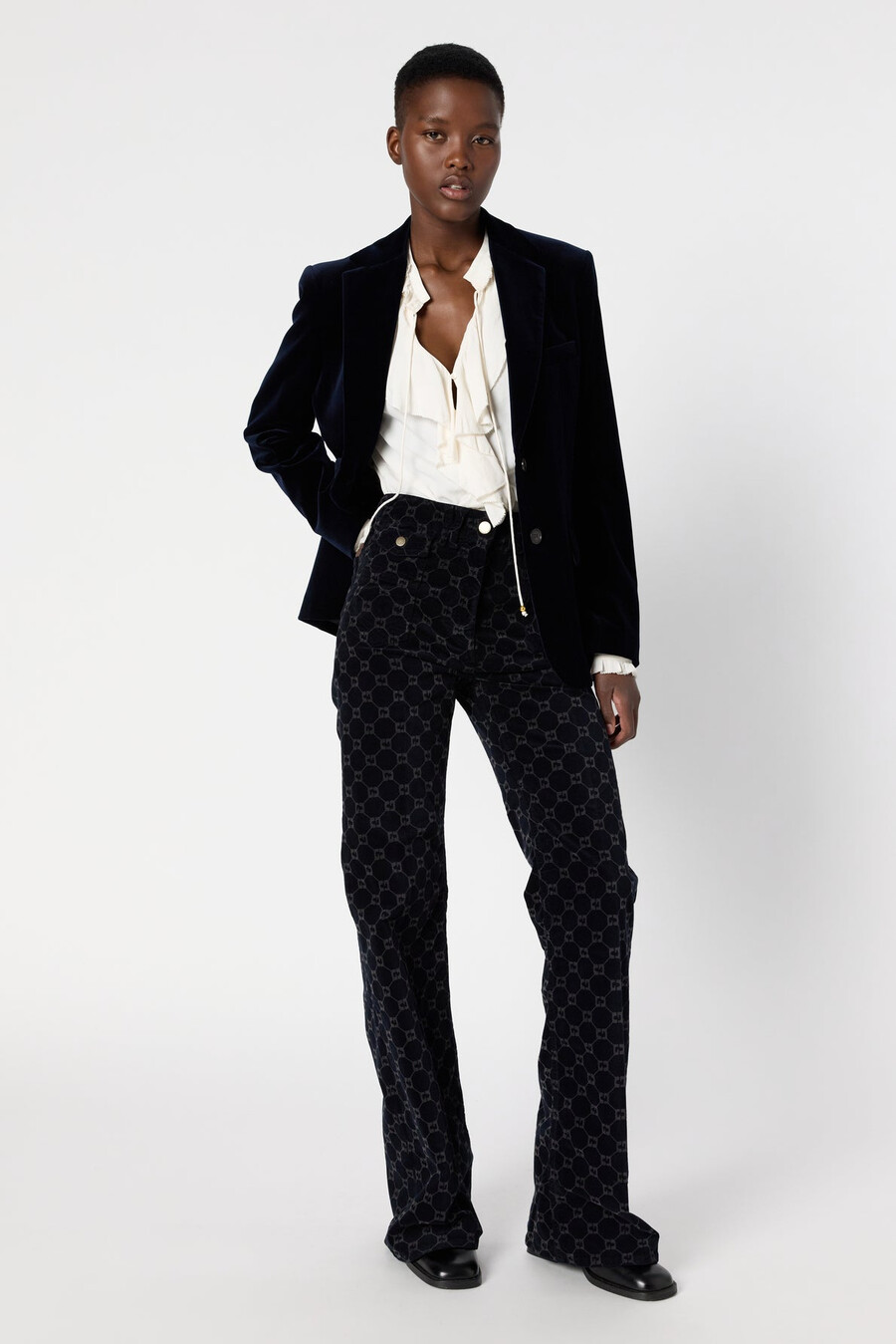 chaqueta de traje de terciopelo - nirina