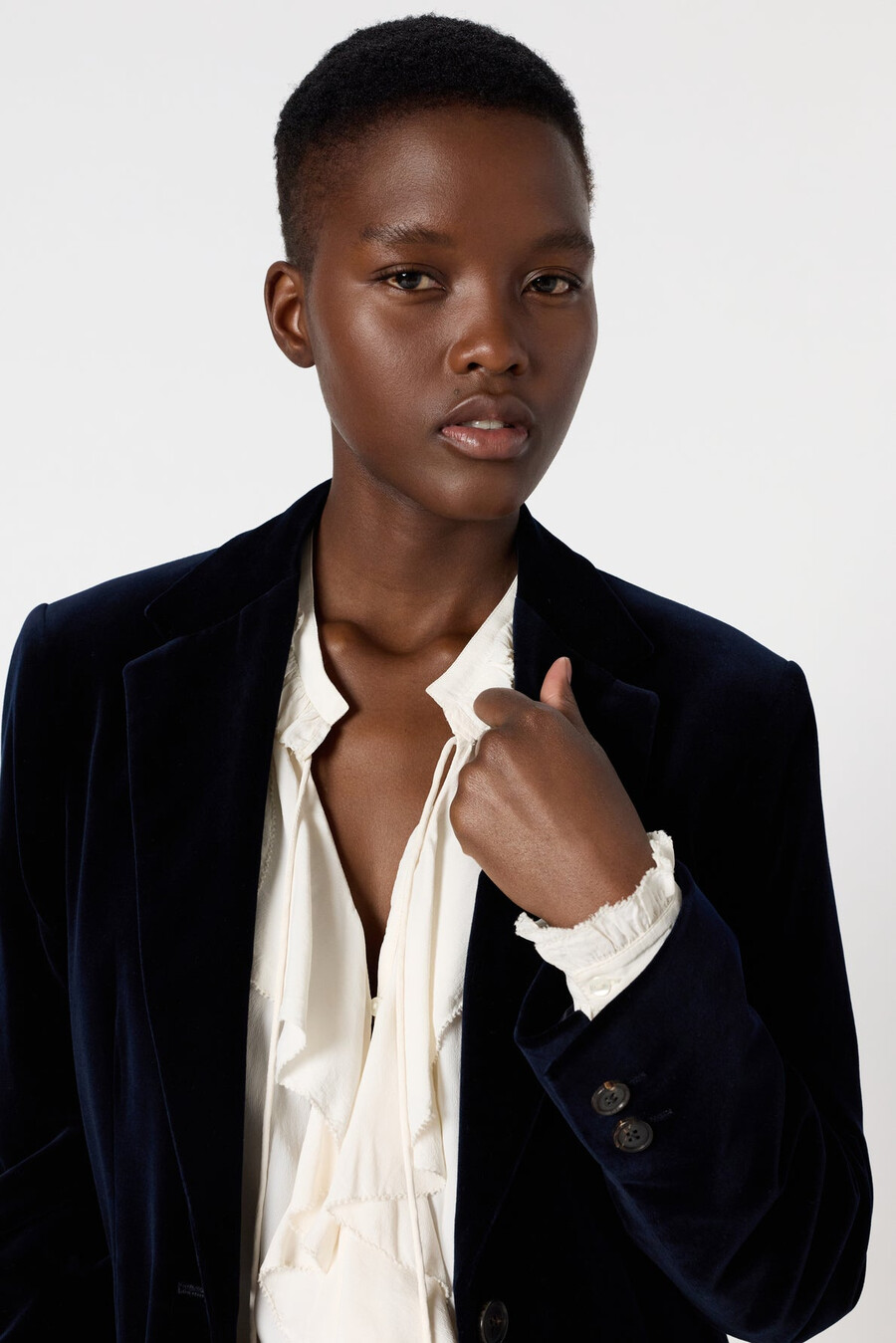 chaqueta de traje de terciopelo - nirina