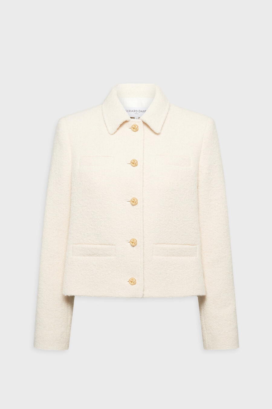 chaqueta corta de tweed lisa - norine
