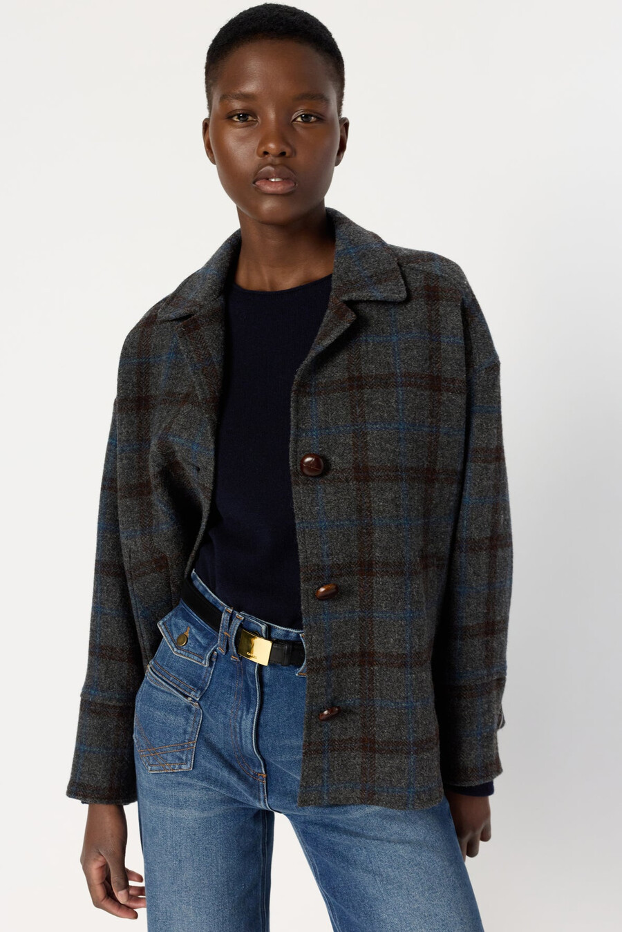 chaqueta de lana a cuadros - nell