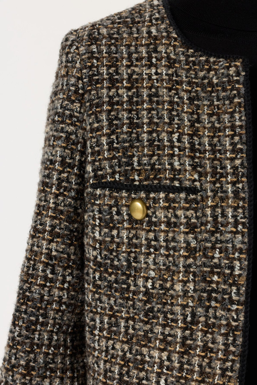 chaqueta de tweed sin cuello - nour