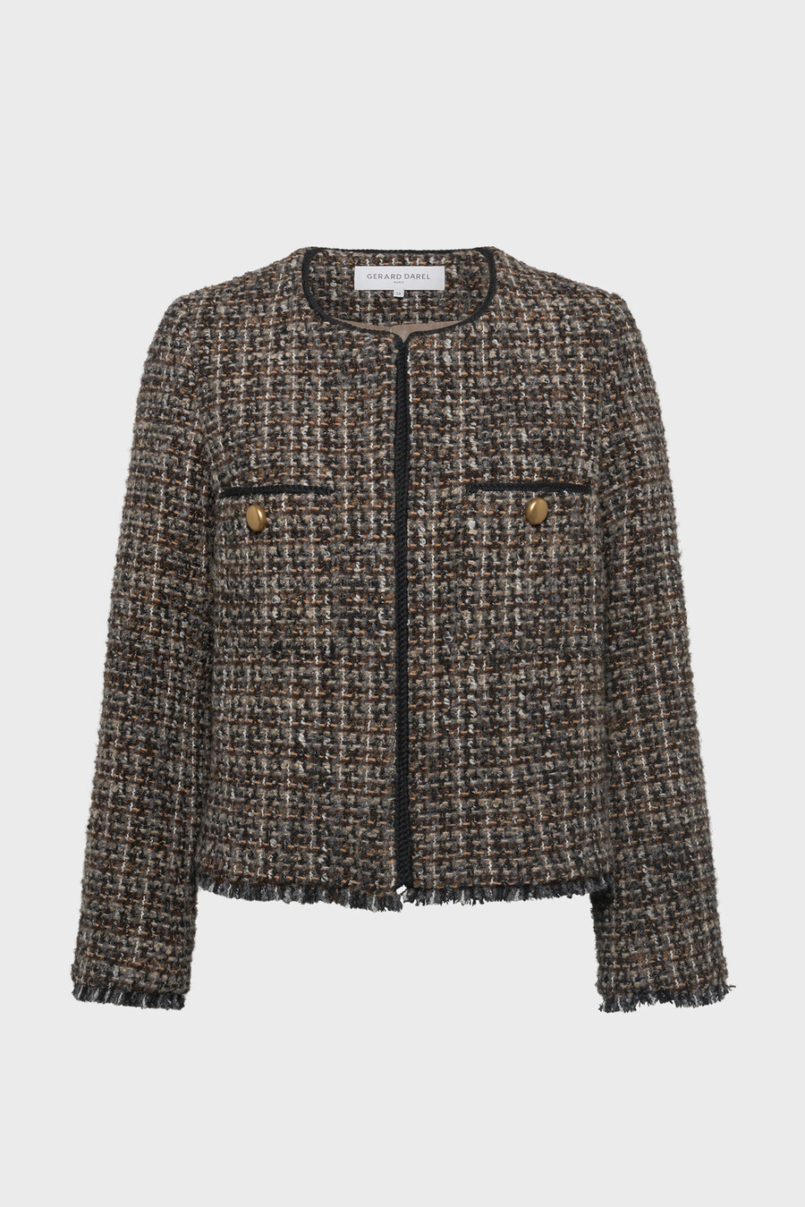 chaqueta de tweed sin cuello - nour