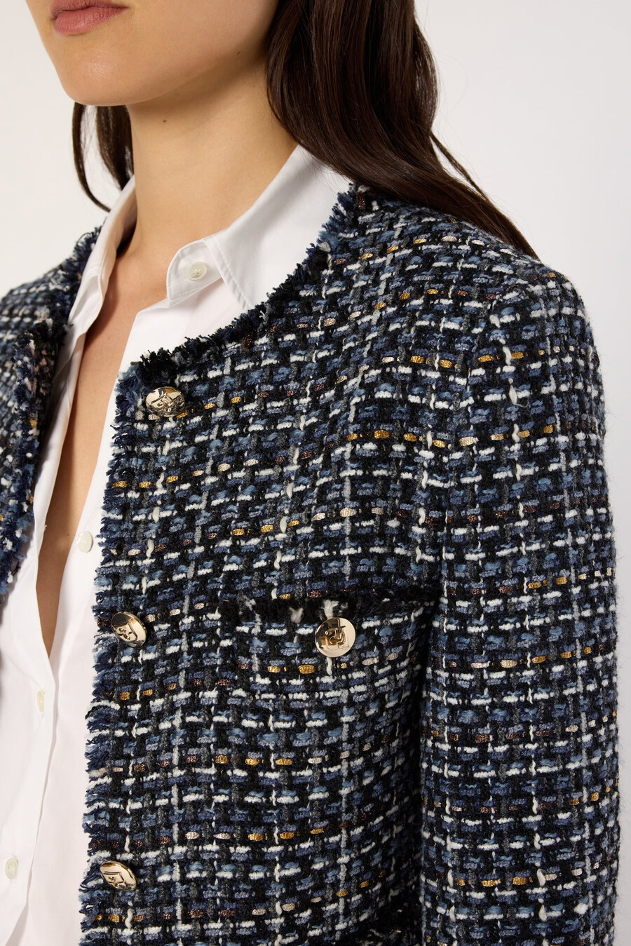 chaqueta de tweed con lurex - naya
