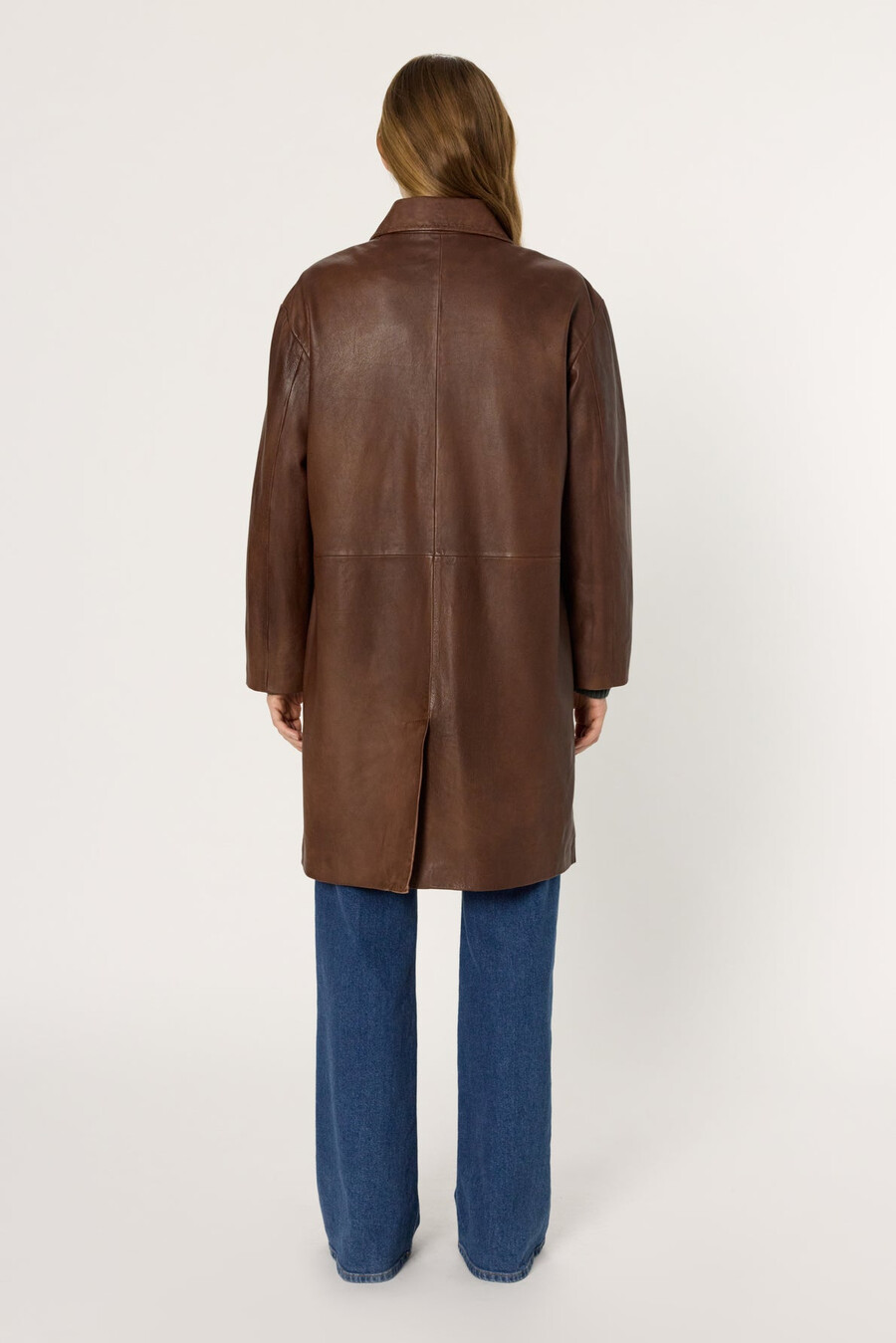 chaqueta larga de cuero - madyson