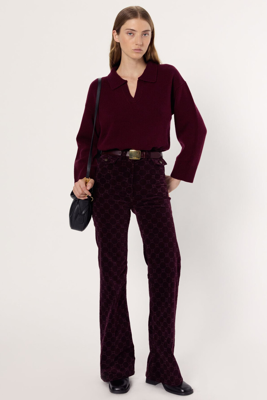 suéter de lana con cuello estilo polo - enora