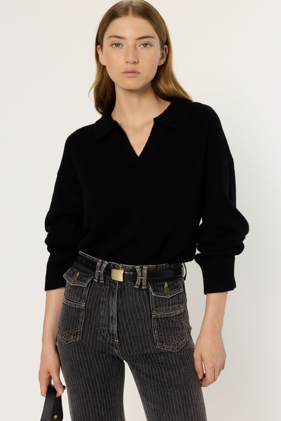suéter de lana con cuello polo - enora