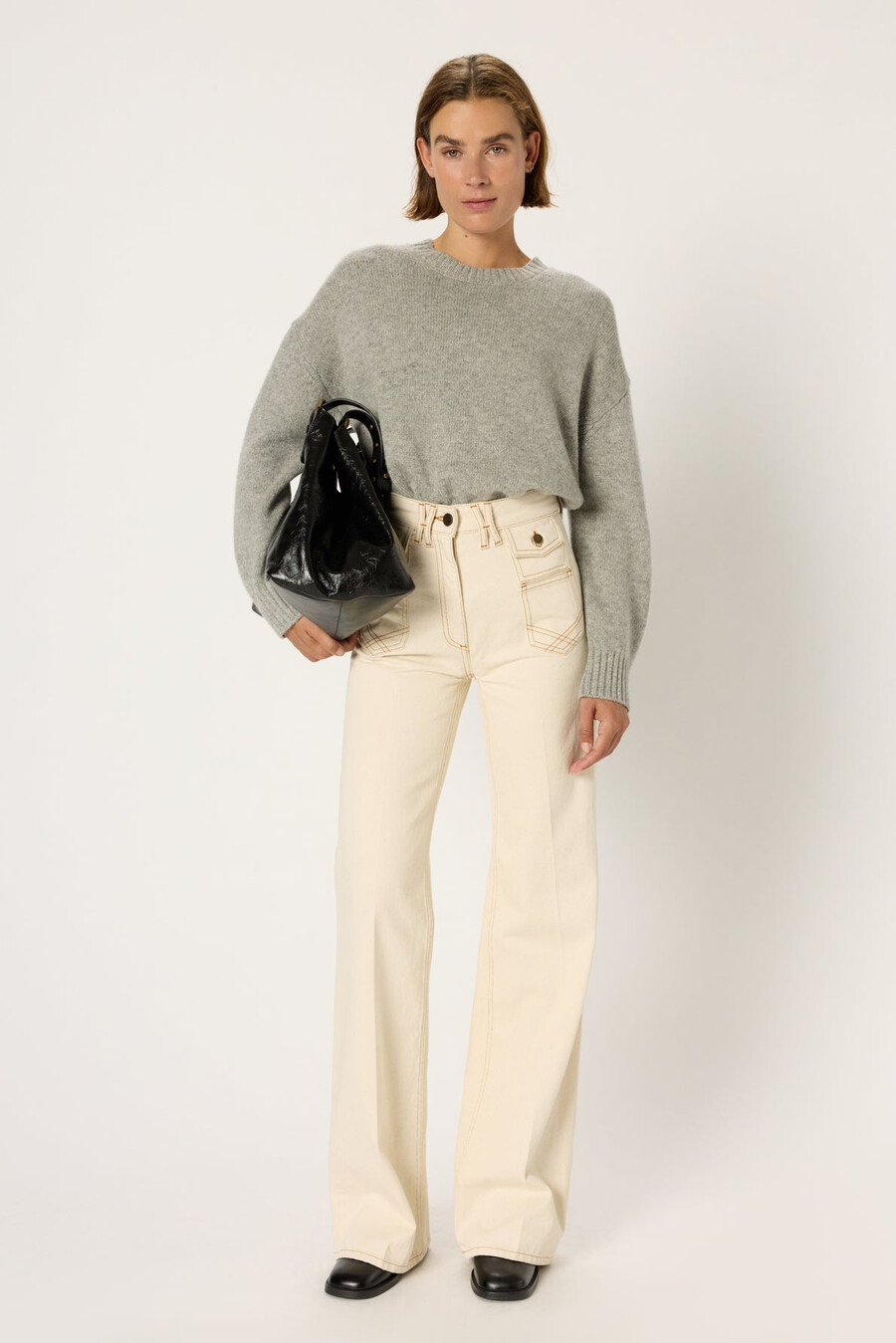 suéter oversize de lana y lurex - elyne