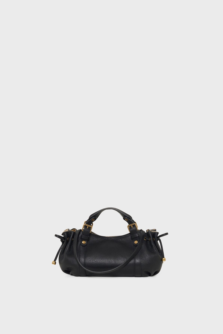 mini bolso de mano en piel granulada con interior metalizado - 12h