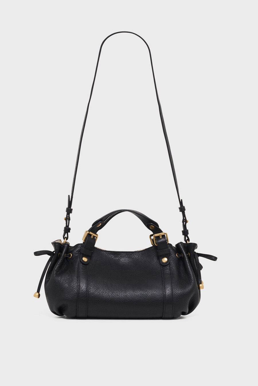 mini bolso de mano en piel granulada con interior metalizado - 12h