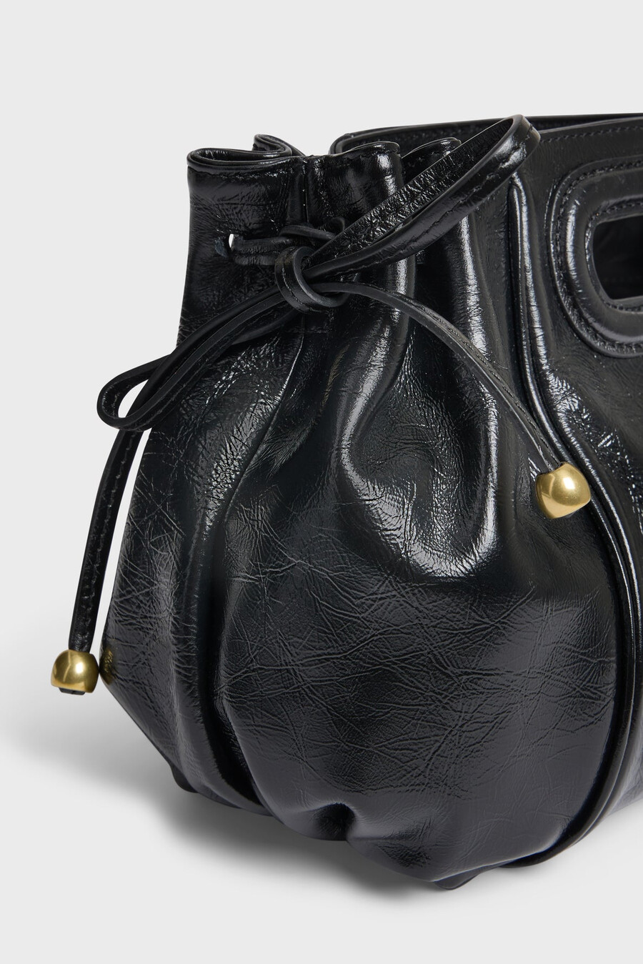 bolso de mano de piel efecto arrugado - mini dany
