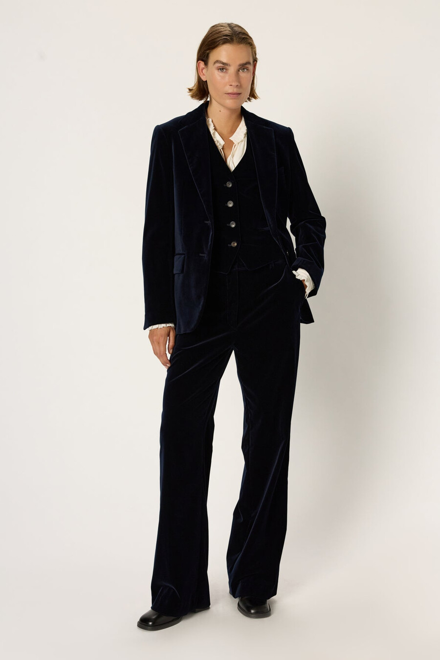 pantalones anchos de terciopelo - clotilde