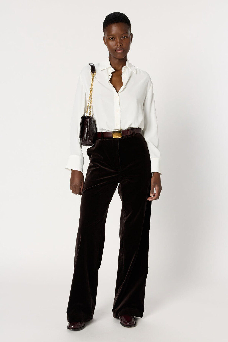 pantalones anchos de terciopelo - clotilde
