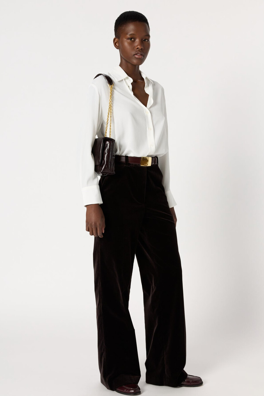 pantalones anchos de terciopelo - clotilde