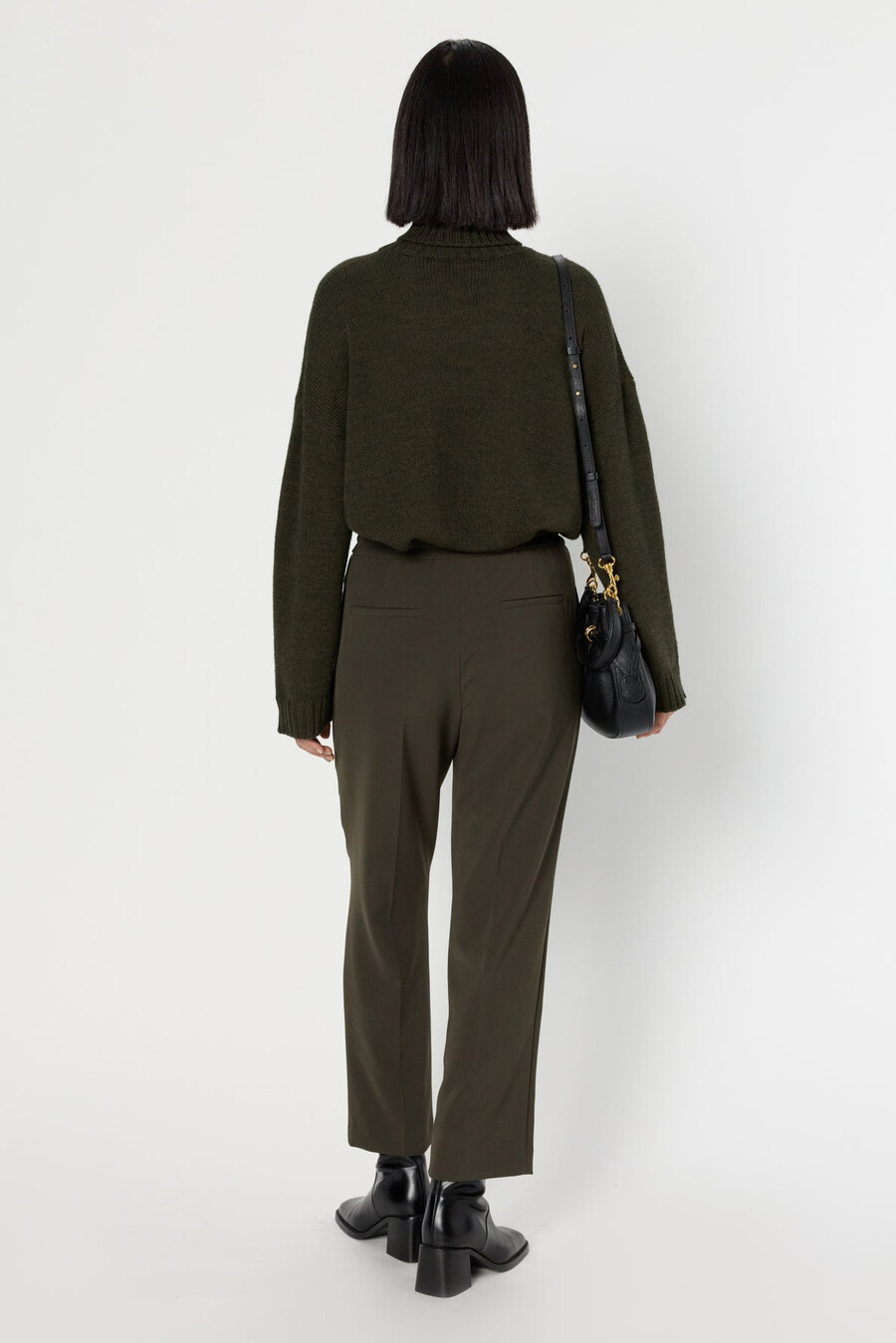 pantalón recto con espalda elástica - clarael