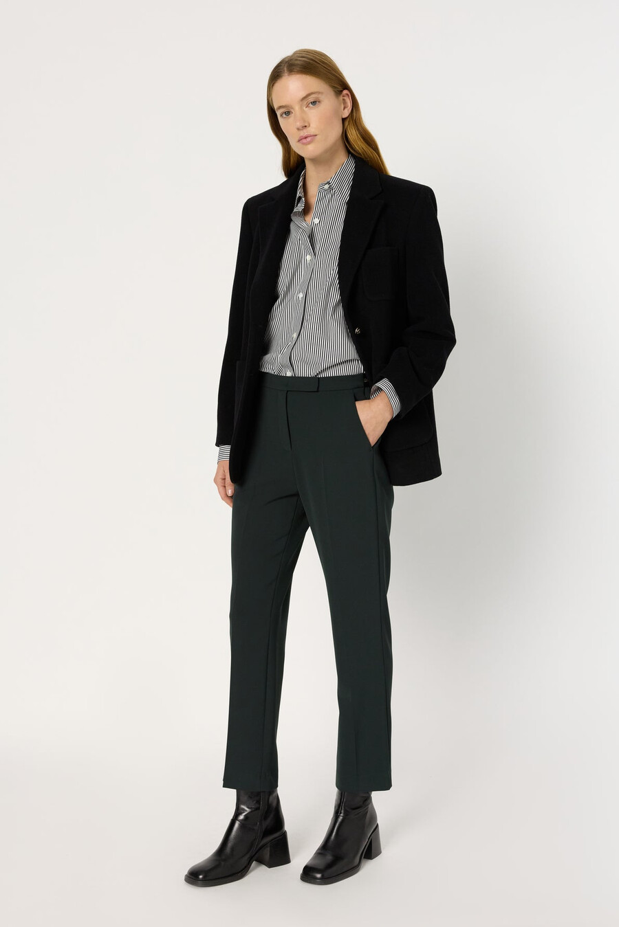 pantalón recto con espalda elástica - cora