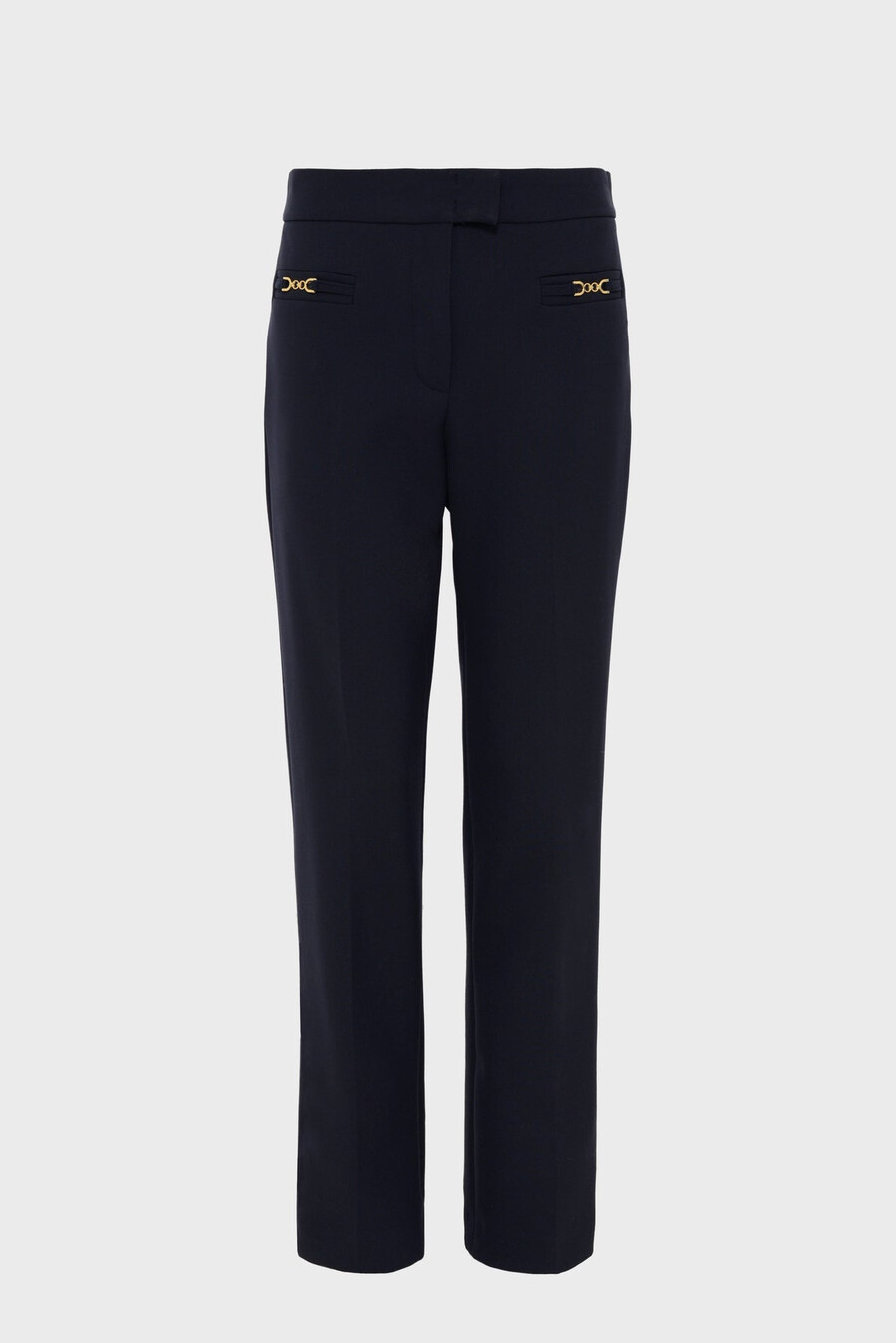 pantalón recto con detalle de caballo en tono dorado - callie