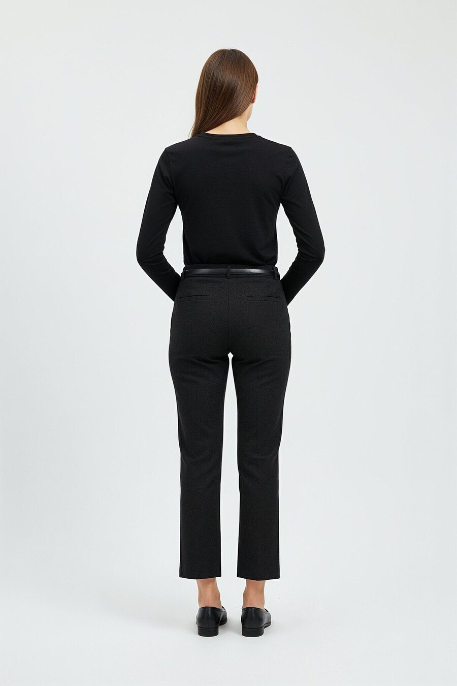 pantalón recto con cinturón - constance