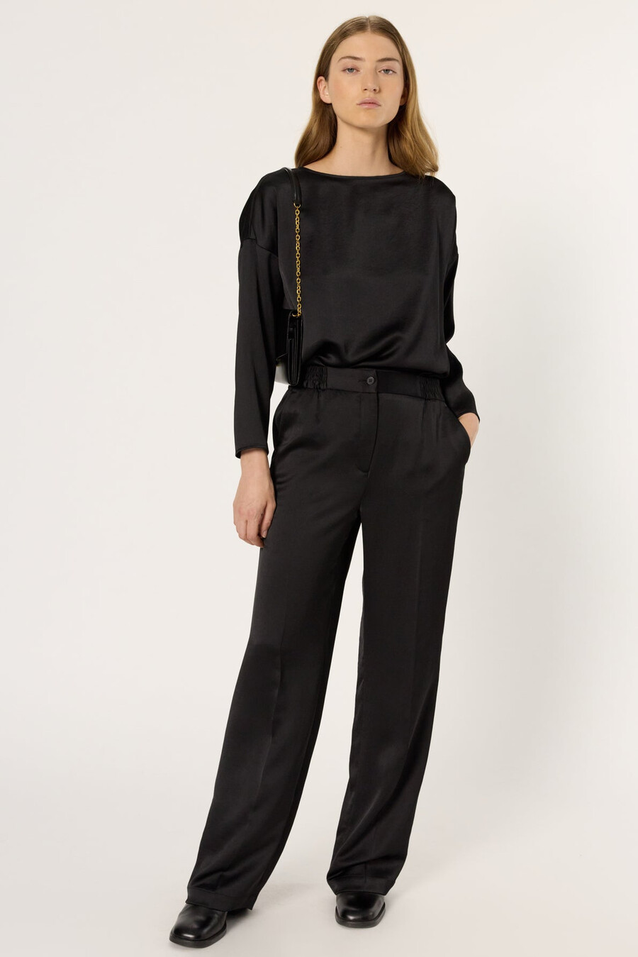 pantalones de satén fluido - candice
