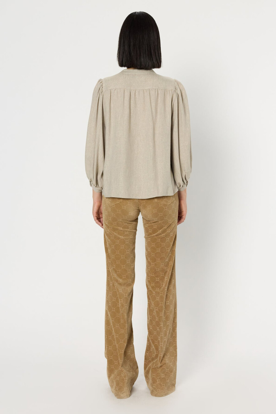 camisa de cuello redondo con lurex - alana