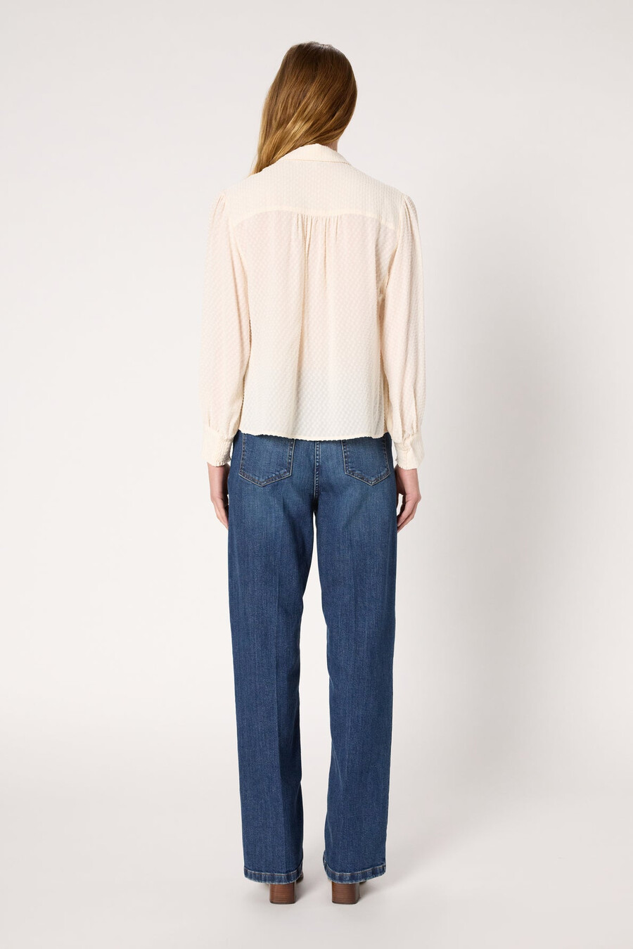 camisa jacquard con chorrera - adele