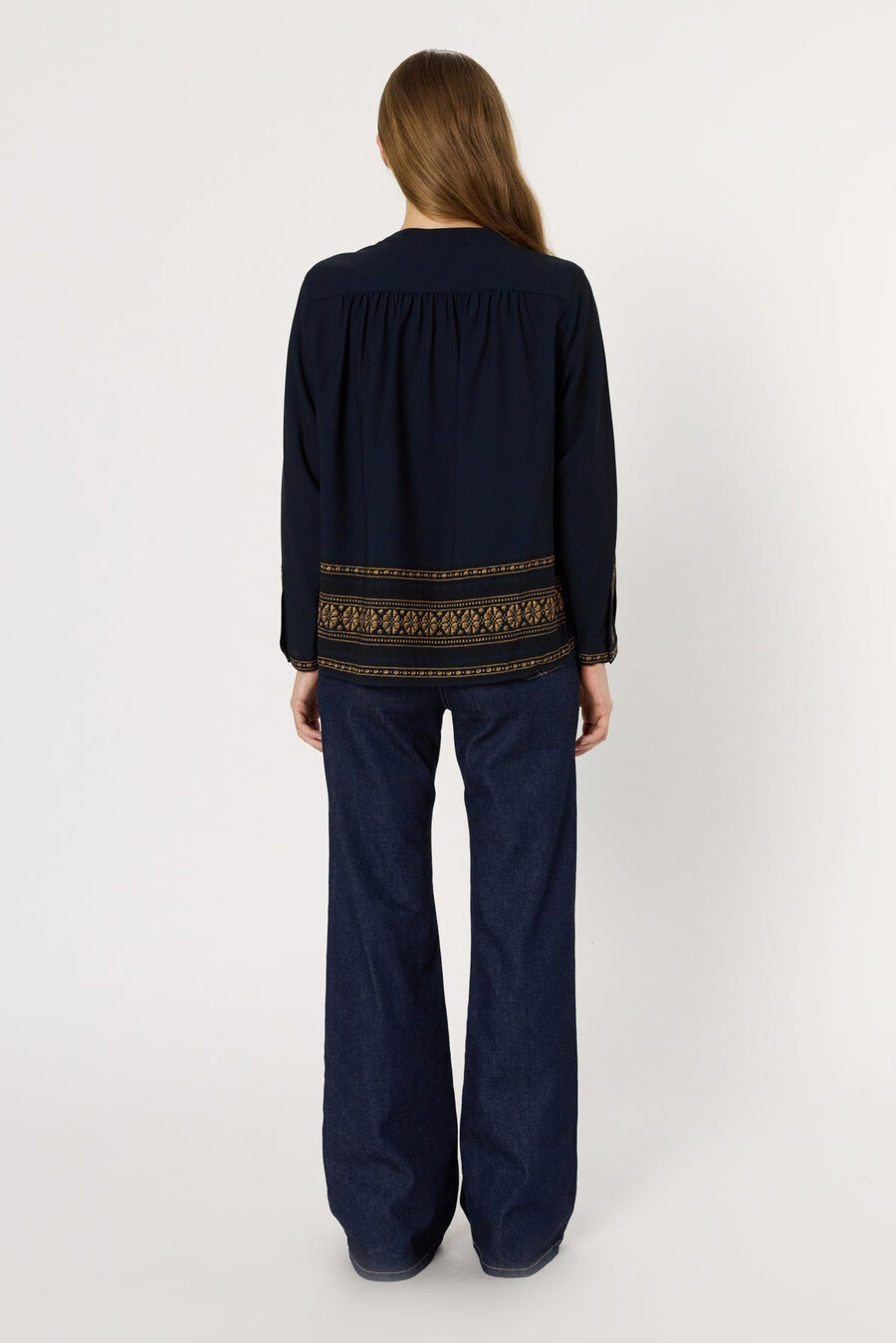 blusa lisa con cenefas - aurelie