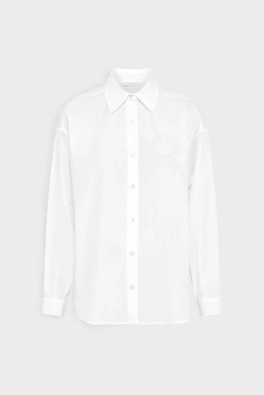 camisa lisa de algodón con escudo - alix