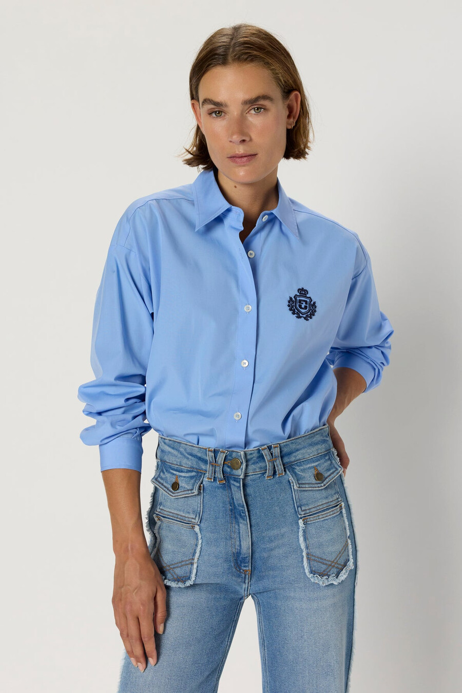 camisa de algodón con escudo - alix