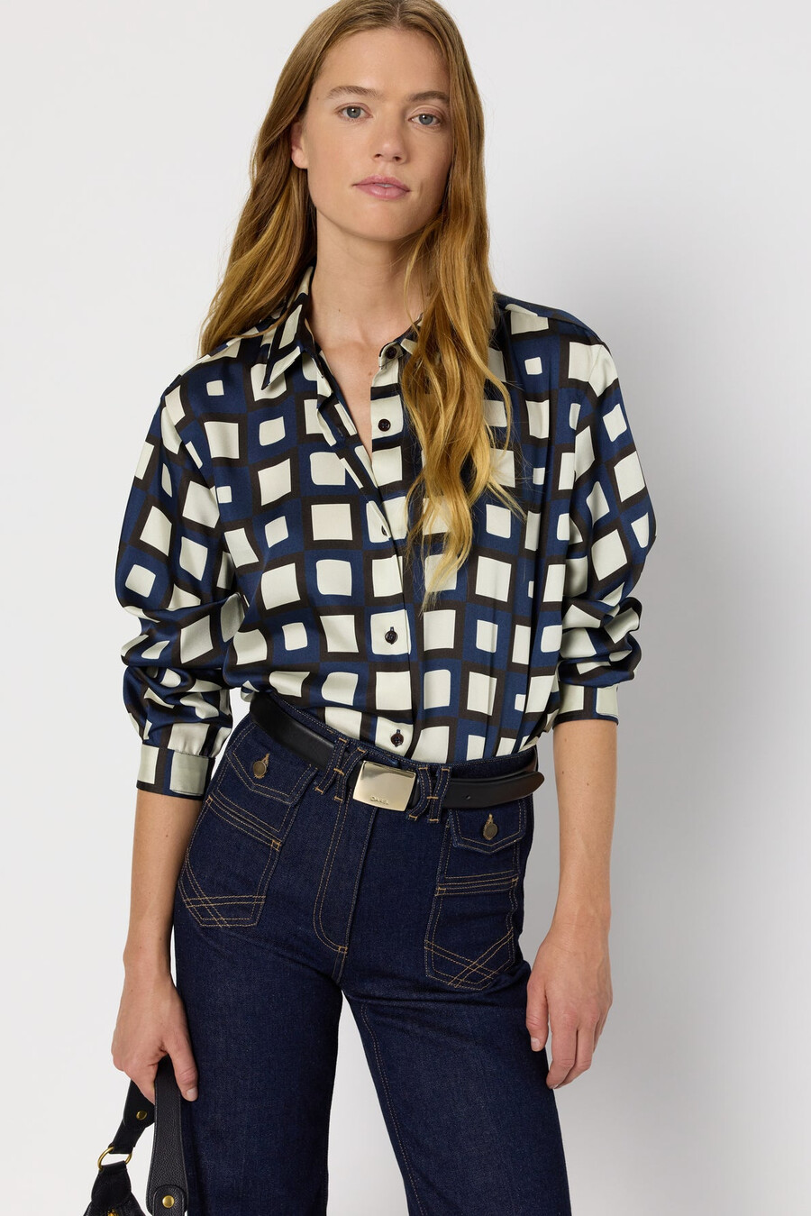 camisa de sarga estampada - alvina