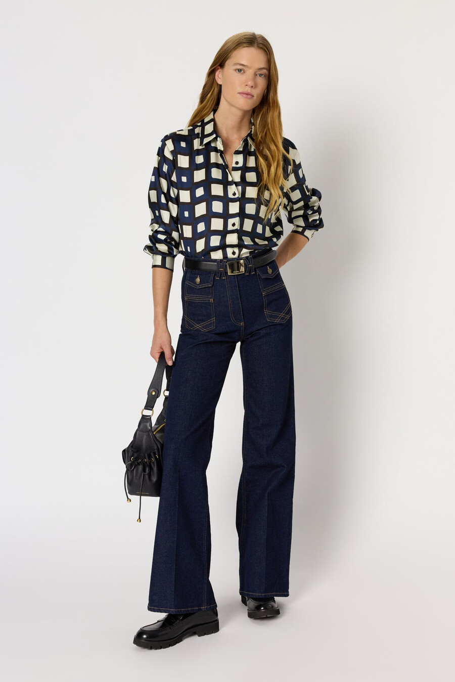 camisa de sarga estampada - alvina