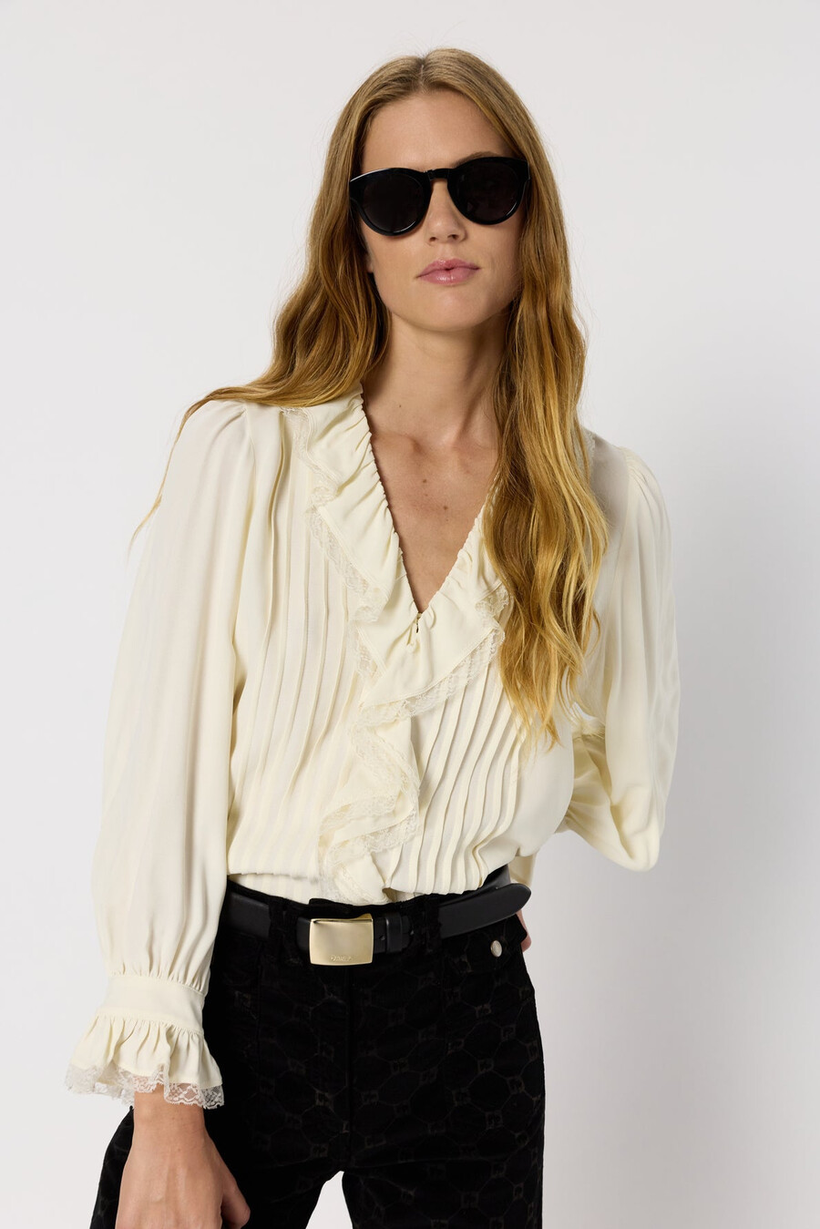 camisa de encaje con volantes - annette