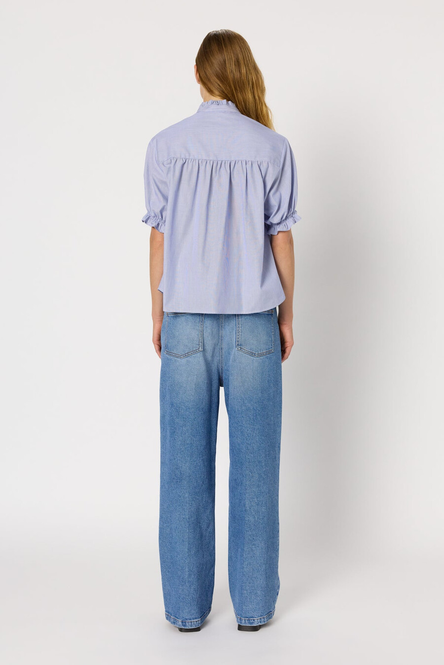 blusa de rayas con volantes - anya