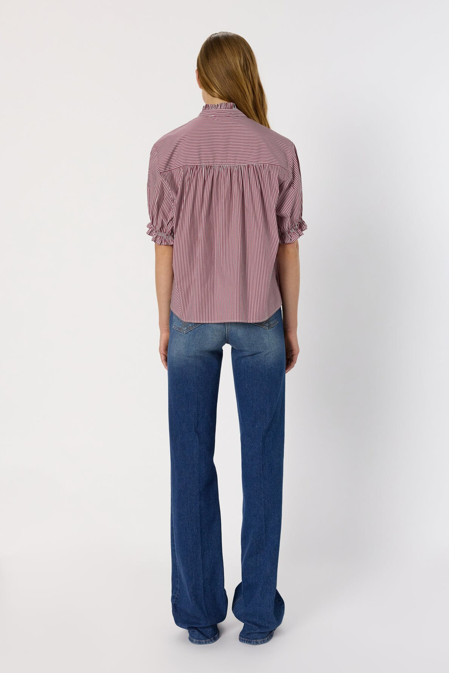 blusa de rayas con volantes - anya