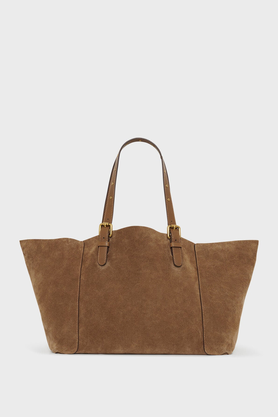 bolso shopping en piel serraje interior metalizado - simple bag