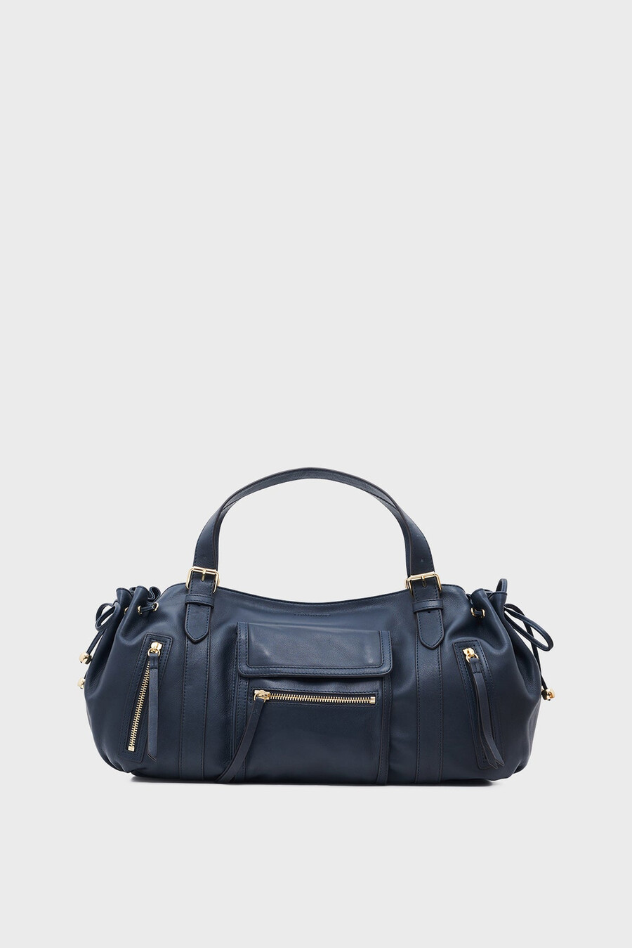 bolso de mano de piel con bolsillo con cremallera - st germain