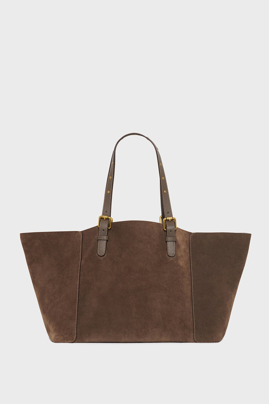 bolso shopping en piel serraje interior metalizado - simple bag