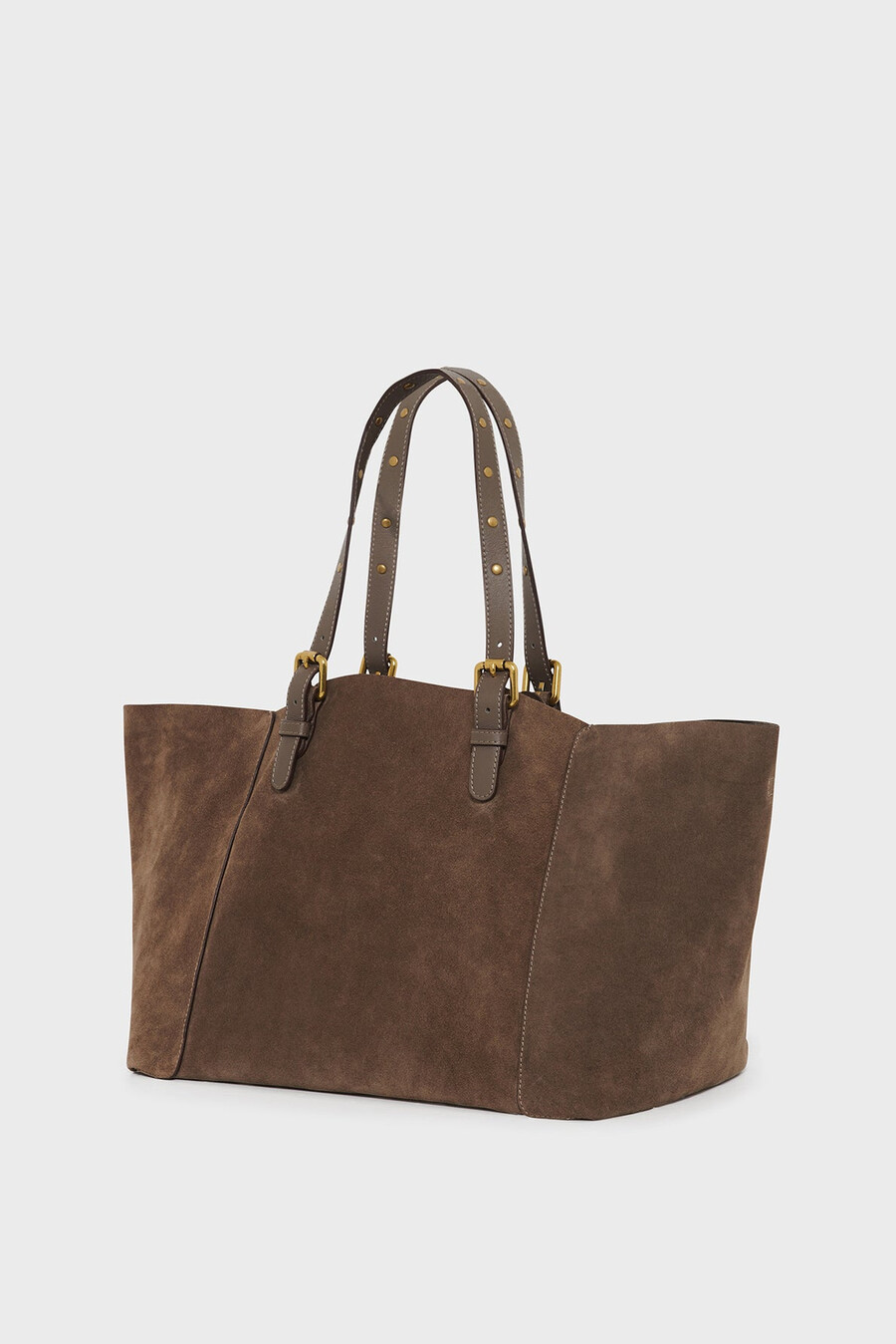bolso shopping en piel serraje interior metalizado - simple bag