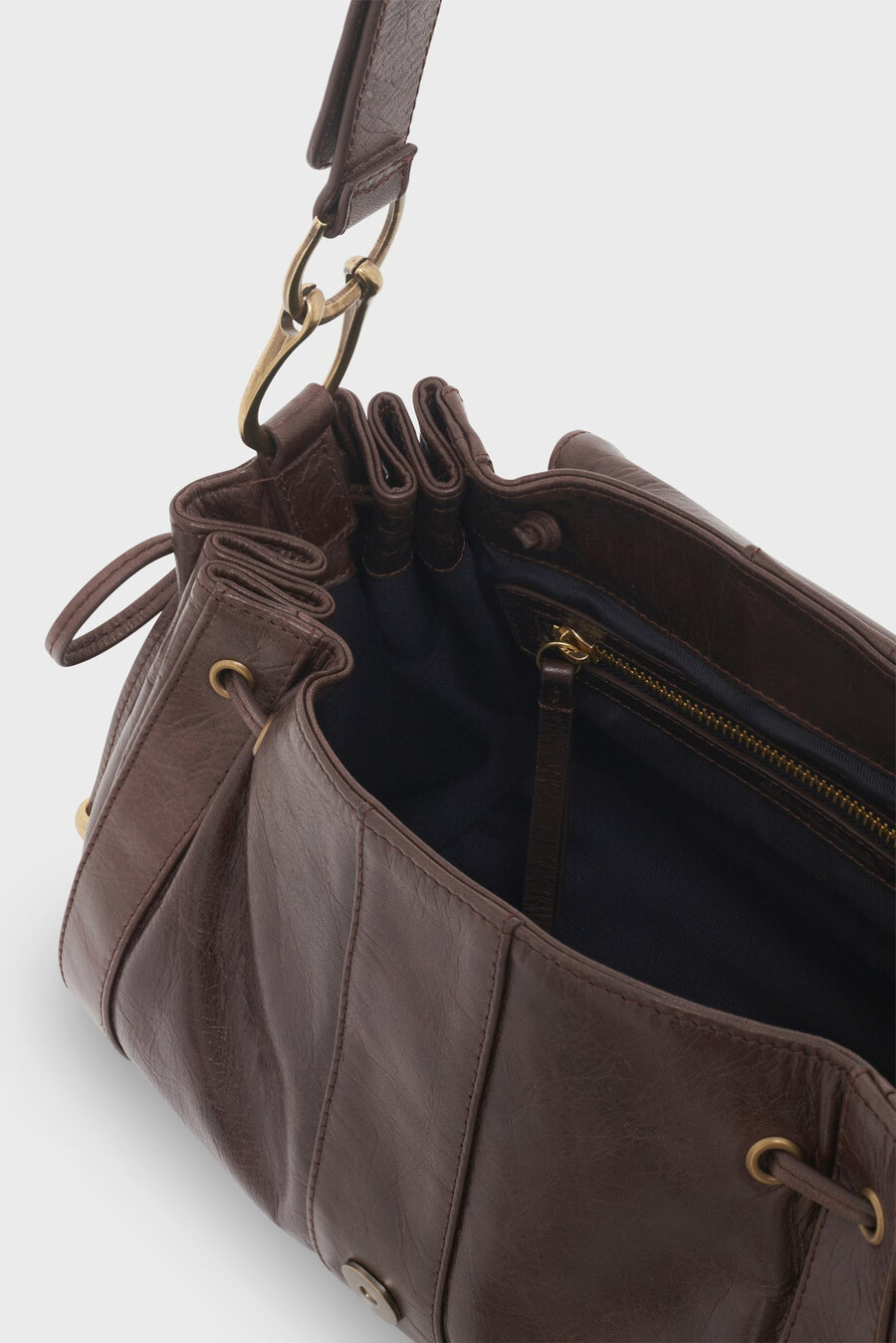 bolso de piel arrugada - besace 24
